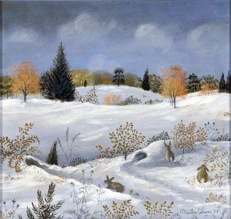 Winter Scene with Rabbits Martha Farham Cahoon